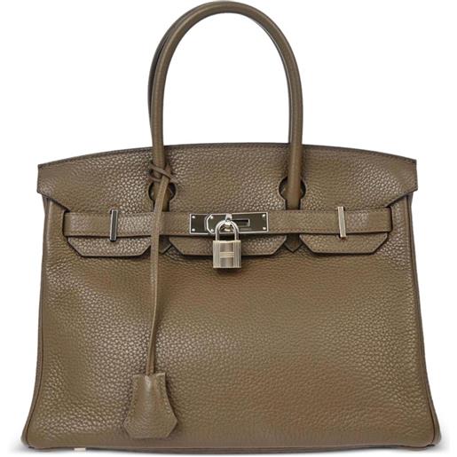 Hermès Pre-Owned - borsa birkin 30 2014 - donna - pelle di vitello - taglia unica - marrone