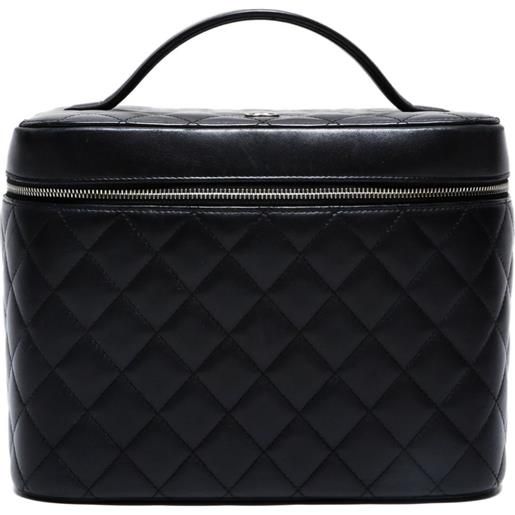 CHANEL Pre-Owned - trousse trapuntata 2015-2016 - donna - pelle di agnello/pelle - taglia unica - nero