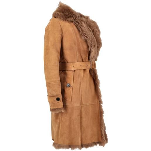 Burberry Pre-Owned - trench in shearling - donna - shearling/pelle di agnello - 36 - marrone