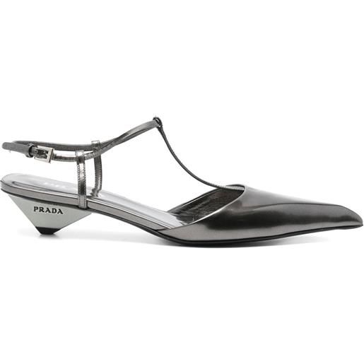 Prada Pre-Owned - pumps metallizzate 35mm - donna - pelle di vitello/pelle di vitello/pelle lucida - 40 - grigio