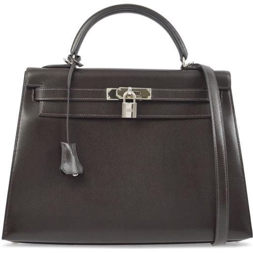 Hermès Pre-Owned - borsa a mano kelly 32 sellier two-way 2002 - donna - pelle di vitello - taglia unica - marrone