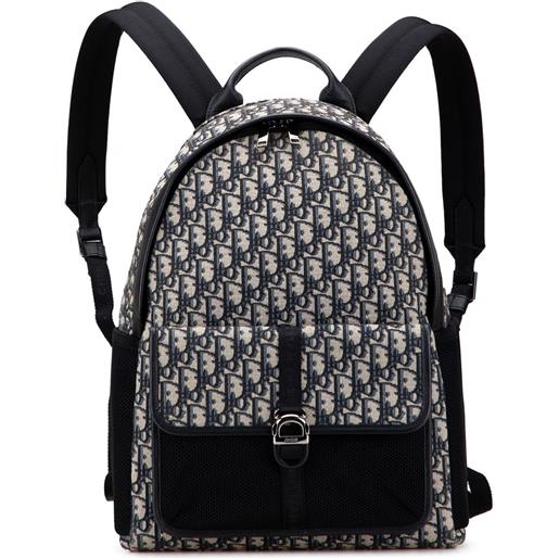Christian Dior Pre-Owned - zaino oblique canvas 8 2023 - uomo - pelle di vitello/tela - taglia unica - blu