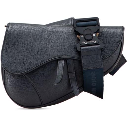 Christian Dior Pre-Owned - borsa a tracolla saddle in pelle di vitello pieno fiore 2019 - unisex - pelle di vitello - taglia unica - blu