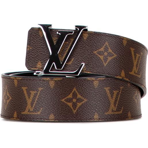 Louis Vuitton Pre-Owned - cintura monogram initiales reversibile 2017 - unisex - tela - taglia unica - marrone
