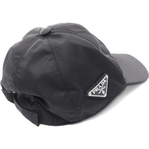Prada Pre-Owned - cappello da baseball con logo a triangolo anni 2020 - uomo - nylon - m - black
