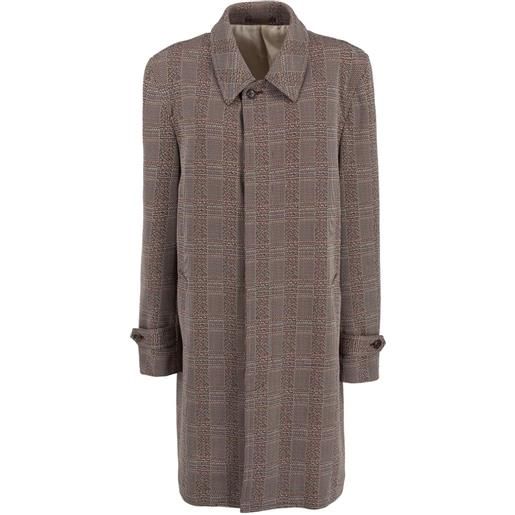 Comme Des Garçons Pre-Owned - cappotto a quadri - uomo - poliestere/poliestere - m - marrone