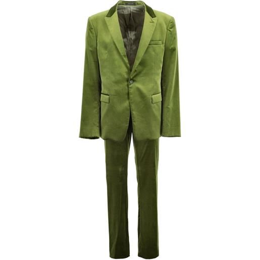 Emporio Armani Pre-Owned - completo in velluto - uomo - cupro/spandex/elastam/cotone - 54 - verde