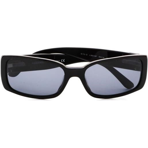 CHANEL Pre-Owned - occhiali da sole rettangolari con logo cc 2000-2020 - donna - acetato - taglia unica - nero