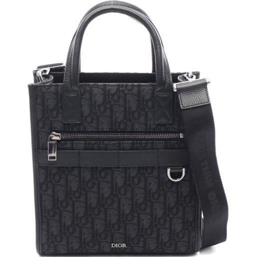 Christian Dior Pre-Owned - borsa tote safari north-south con monogramma anni 2010 - uomo - tela/pelle - taglia unica - nero