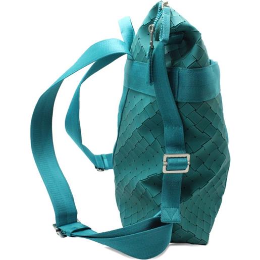 Bottega Veneta Pre-Owned - zaino con design intrecciato - uomo - tela/gomma - taglia unica - blu