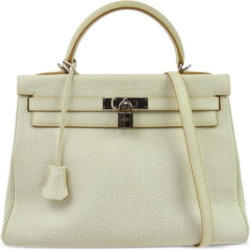Hermès Pre-Owned - borsa a mano kelly 32 2001 - donna - pelle di bufalo - taglia unica - toni neutri