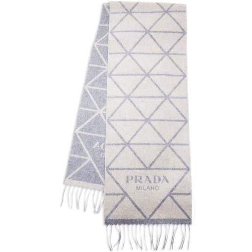 Prada Pre-Owned - sciarpa in cashmere con motivo geometrico anni 2020 - unisex - cashmere - taglia unica - grigio