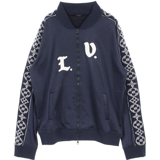 Louis Vuitton Pre-Owned - felpa con ricamo anni 2010 - uomo - poliestere/cotone/nylon/cotone - xxxxl - blu