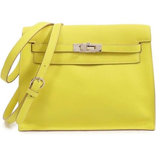 Hermès Pre-Owned - borsa a tracolla kelly danse in pelle swift 2023 - donna - pelle di vitello - taglia unica - giallo