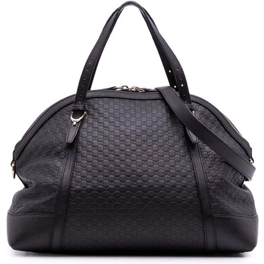 Gucci Pre-Owned - borsa a tracolla microguccissima nice dome grande 2016-2025 - donna - pelle di vitello - taglia unica - nero