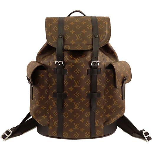 Louis Vuitton Pre-Owned - zaino macassar christopher mm 2021-2025 - uomo - pelle di vitello/tela - taglia unica - nero