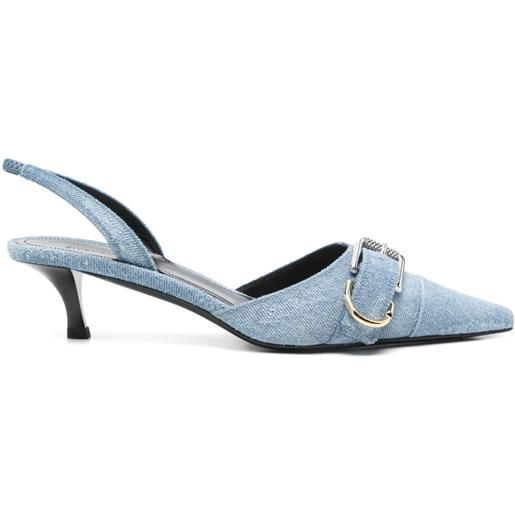 Givenchy Pre-Owned - pumps voyou 55mm - donna - cotone/pelle di vitello/pelle di vitello/cotone - 38 - blu