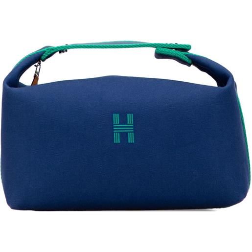 Hermès Pre-Owned - trousse bride a brac grande in tela 2020-2025 - donna - tela - taglia unica - blu