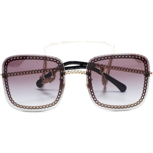 CHANEL Pre-Owned - occhiali da sole squadrati 2000-2020 - donna - acciaio - taglia unica - nero