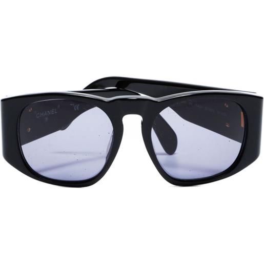 CHANEL Pre-Owned - occhiali da sole tondi 1990-2000 - donna - plastica - taglia unica - nero