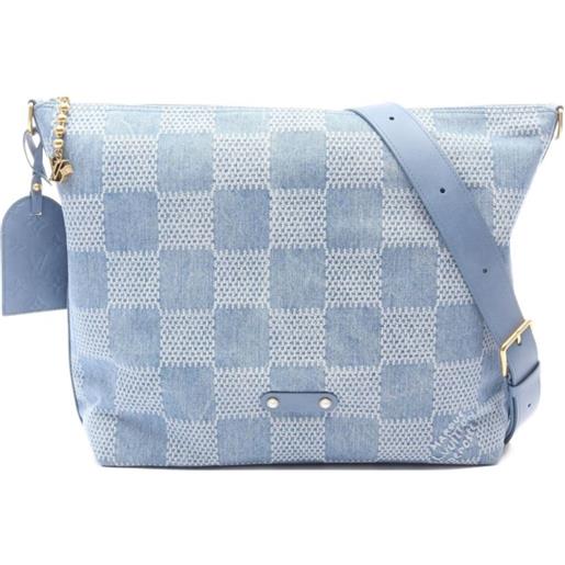Louis Vuitton Pre-Owned - borsa a tracolla damier denim vagabond 2021 - uomo - denim - taglia unica - blu