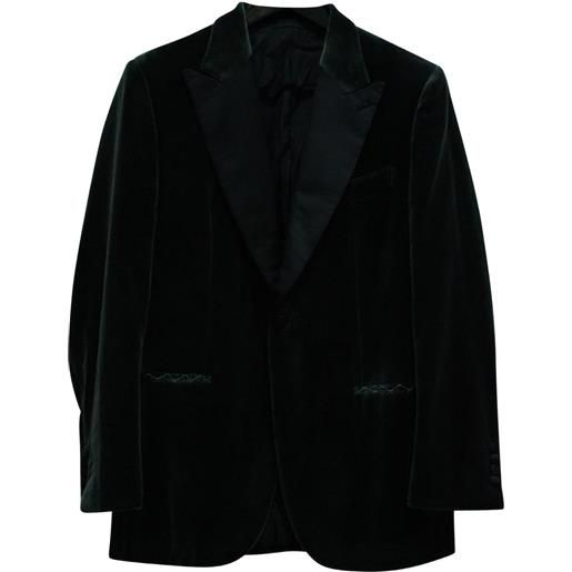 Brioni Vintage - blazer monopetto - uomo - cotone/seta - m - nero