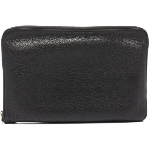 Hermès Pre-Owned - portafoglio azap tgm con zip 2015 - uomo - pelle di vitello - taglia unica - nero