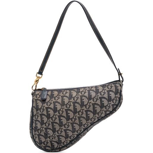 Christian Dior Pre-Owned - borsa a spalla diorissimo saddle mini in tela 2002 - donna - tela/pelle - taglia unica - blu