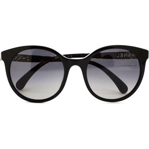 CHANEL Pre-Owned - occhiali da sole tondi anni 2000 - donna - acetato - taglia unica - nero