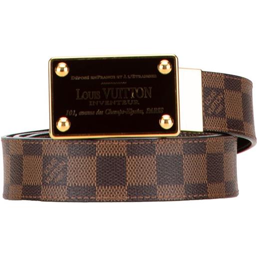 Louis Vuitton Pre-Owned - cintura reversibile damier ebene inventeur 2008 - uomo - tela - taglia unica - marrone