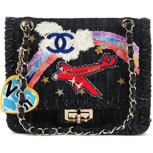 CHANEL Pre-Owned - borsa a spalla 2.55 reissue limited edition airplanes denim 2006 - donna - denim - taglia unica - blu