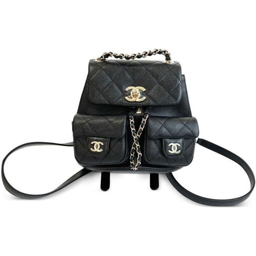 CHANEL Pre-Owned - zaino duma mini 2023 - unisex - pelle caviar - taglia unica - nero