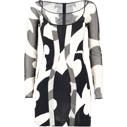 Gianfranco Ferré Pre-Owned - abito mini con stampa floreale - donna - nylon/elastam/viscosa - s - nero