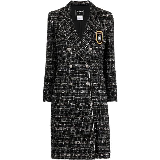 CHANEL Pre-Owned - cappotto in tweed con applicazione 2005 - donna - nylon/cotone/acrilico/spandex/elastam/poliestere/seta/mohair/seta/rayon - 40 -