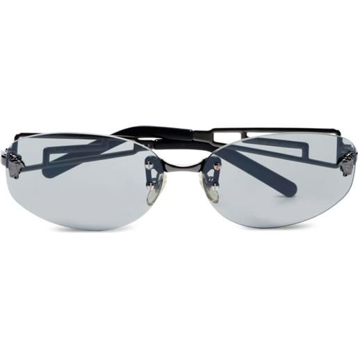 Versace Pre-Owned - occhiali da sole medusa con montatura a giorno anni '90 - donna - metallo - taglia unica - nero