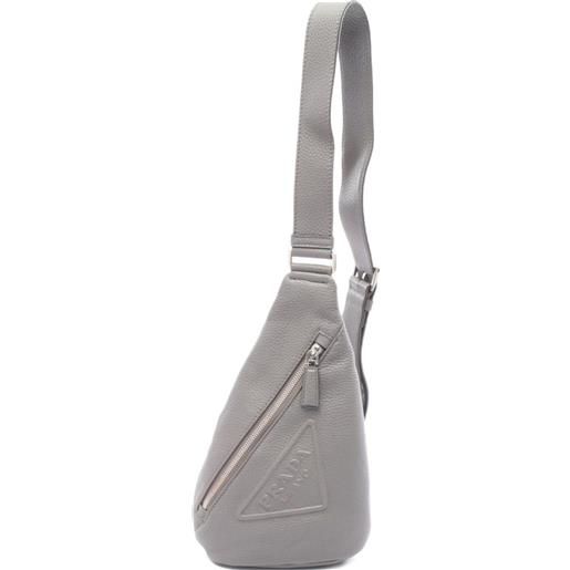 Prada Pre-Owned - borsa a tracolla in pelle anni 2010 - uomo - pelle di vitello - taglia unica - grigio