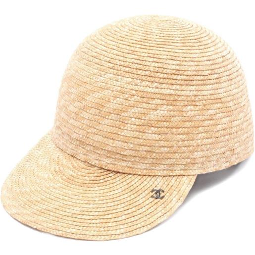 CHANEL Pre-Owned - cappello da baseball in paglia anni '80 - donna - paglia - m - toni neutri