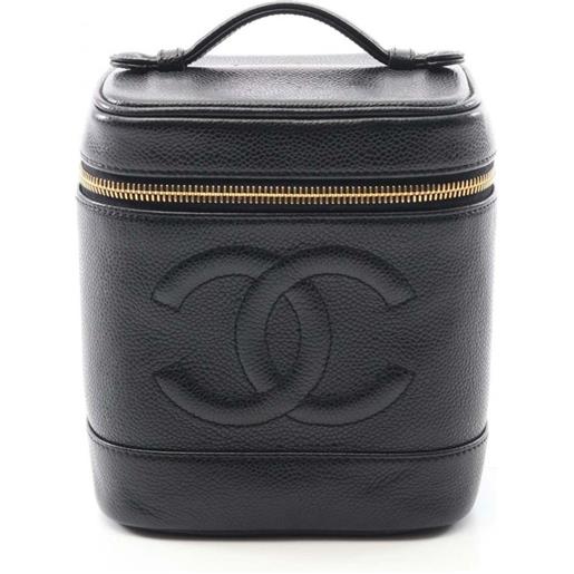 CHANEL Pre-Owned - trousse cc case in pelle caviar 2000-2002 - donna - pelle caviar - taglia unica - nero