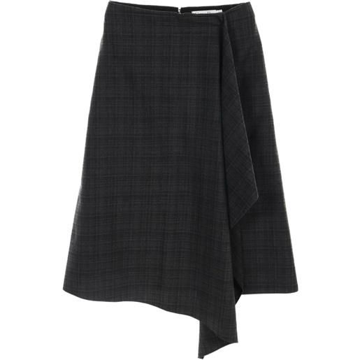 Christian Dior Pre-Owned - gonna midi asimmetrica anni 2010 - donna - lana - 40 - grigio