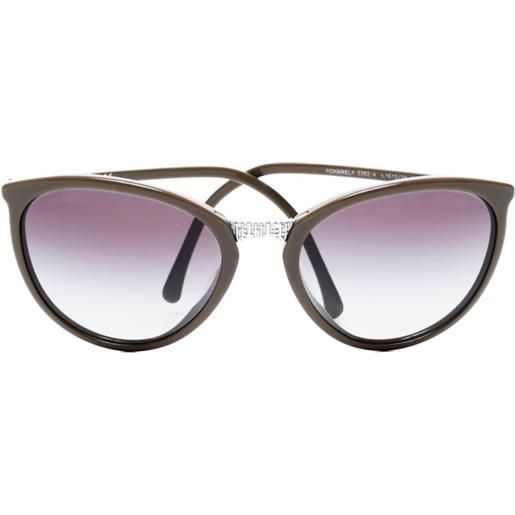 CHANEL Pre-Owned - occhiali da sole cat-eye cc mark anni 2000 - donna - acetato - taglia unica - marrone