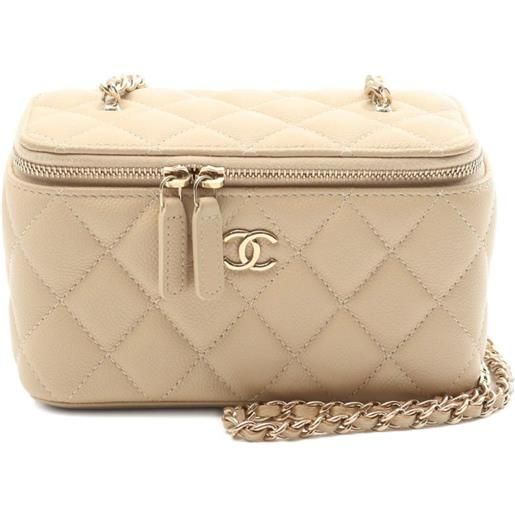 CHANEL Pre-Owned - trousse matelassé 2021-2022 - donna - pelle caviar - taglia unica - toni neutri