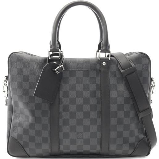 Louis Vuitton Pre-Owned - portadocumenti voyage damier graphite anni 2010 - uomo - pvc - taglia unica - nero