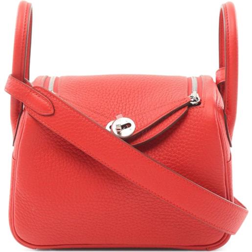 Hermès Pre-Owned - borsa a spalla lindy mini 2025 - donna - pelle di vitello - taglia unica - rosso