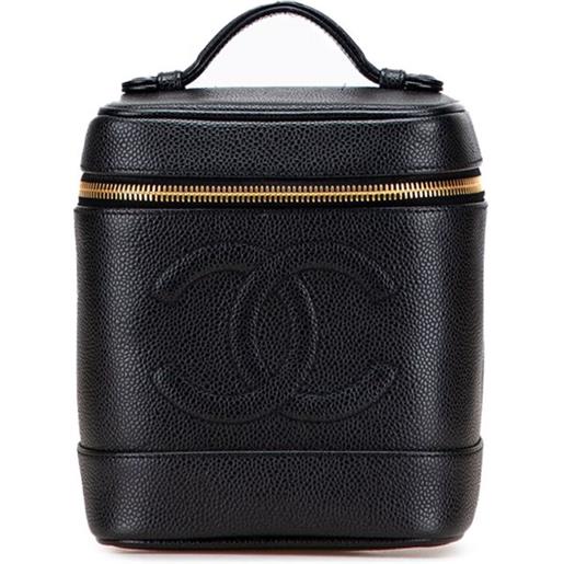 CHANEL Pre-Owned - trousse cc case in pelle caviar 2000-2002 - donna - pelle caviar - taglia unica - nero
