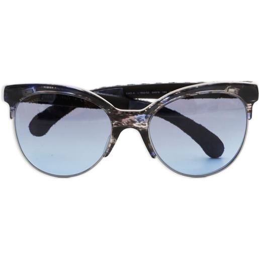 CHANEL Pre-Owned - occhiali da sole con dettaglio denim anni 2000 - donna - tessuto - taglia unica - blu