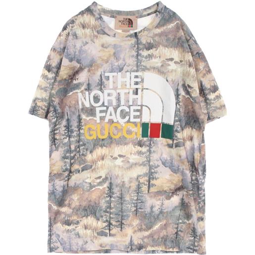 Gucci Pre-Owned - x the north face t-shirt con logo anni 2010 - uomo - cotone - m - grigio