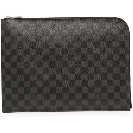 Louis Vuitton Pre-Owned - clutch pochette jour gm in tela damier graphite 2016 - uomo - tela - taglia unica - nero