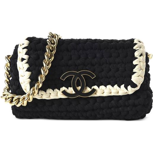 CHANEL Pre-Owned - borsa a spalla crochet flap media - unisex - neoprene - taglia unica - nero