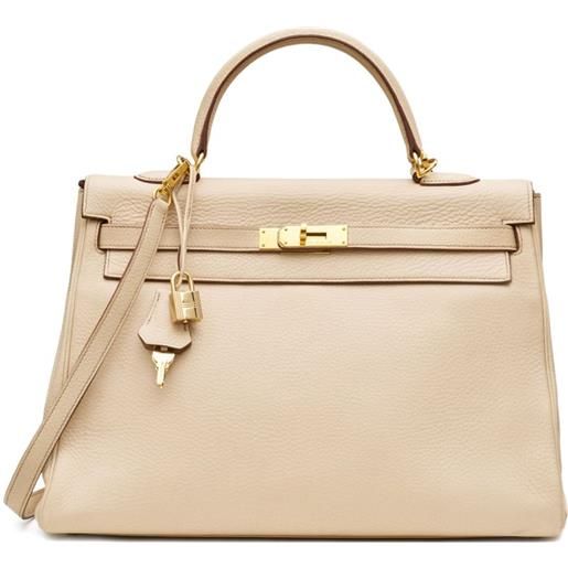 Hermès Pre-Owned - borsa tote kelly 35 2001 - donna - pelle - taglia unica - toni neutri