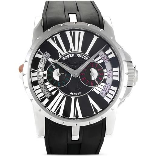 Roger Dubuis - excalibur triple time zone 45mm - uomo - vetro zaffiro/gomma/acciaio inossidabile - taglia unica - nero